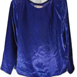 Sleek Royal Blue/Purple Satin 2 Piece Pantsuit - Golden Girls